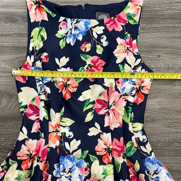 Vince Camuto Floral Sleeveless Dress - Navy and Pink - Picture 7 of 7